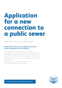 Application for a new connection to a public sewer