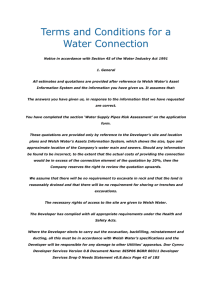 Terms and Conditions for a Water Connection
