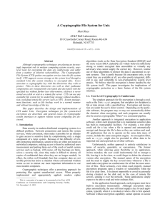 A Cryptographic File System for Unix