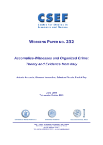 Accomplice-Witnesses and Organized Crime: Theory and