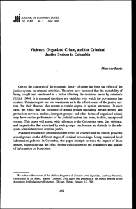 Violence, Organized Crime, and the Criminal Justice System in