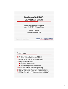 Dealing with PBGC: A Practical Guide