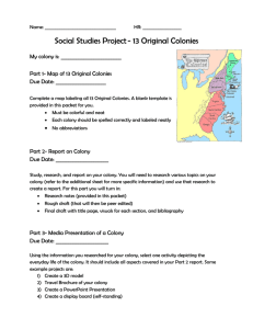 Social Studies Project- 13 Original Colonies