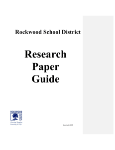 Research Paper Guidelines - Rockwood School District