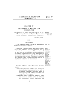 MATRIMONIAL RIGHTS AND INHERITANCE [Cap. 57