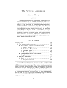 The Perpetual Corporation - The George Washington Law Review