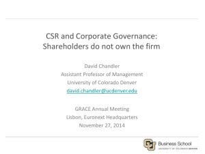CSR and Corporate Governance: Shareholders do not own the firm