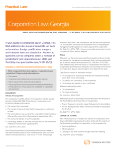 Corporation Law: Georgia