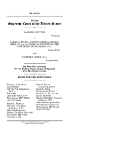 Brief for Petitioner, United States Supreme Court