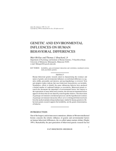 genetic and environmental influences on human behavioral