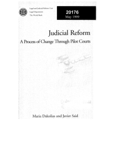 Judicial Reform: A process of Change through Pilot Courts