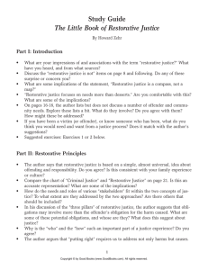 Restorative Justice Study Guide