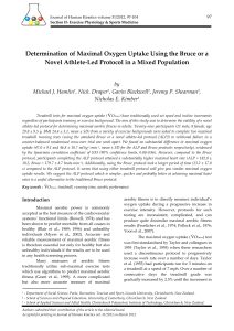 Determination of Maximal Oxygen Uptake Using the Bruce or a