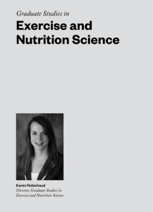 Exercise and Nutrition Science