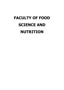 faculty of food science and nutrition