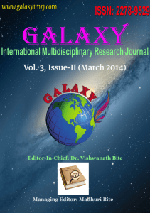 PDF - Galaxy: International Multidisciplinary Research Journal ISSN