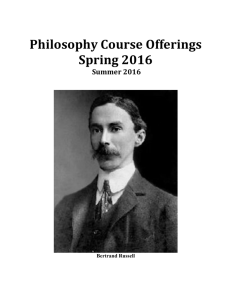 Philosophy Course Offerings Spring 2016
