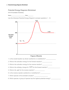 Potential Energy Diagrams Worksheet