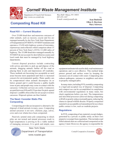 Composting Road Kill fact sheet - Cornell Waste Management Institute