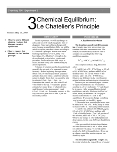Chemical Equilibrium: Le Chatelier's Principle