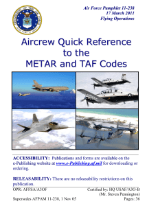 Aircrew Quick Reference to the METAR and TAF Codes
