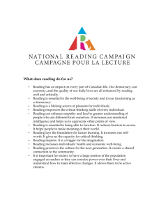 What does reading do for us? - the National Reading Campaign