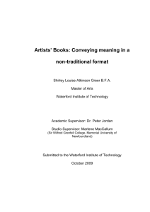 Artists' Books: Conveying meaning in a non