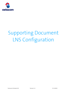 Supporting Document LNS Configuration