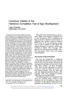 Sentence Completion Test of Ego Development