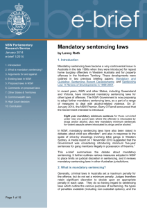 Mandatory sentencing laws - Parliament of New South Wales