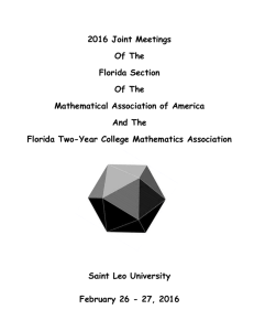 2016 Joint Meetings Of The Florida Section Of The