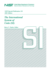 The International System of Units (SI)