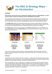 The BSC & Strategy Maps – an introduction