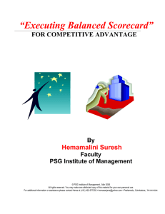 “Executing Balanced Scorecard” FOR COMPETITIVE