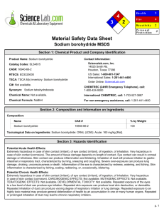 MSDS for Sodium borohydride