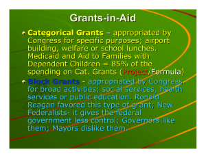 Grants-in-Aid Categorical Grants Categorical Grants