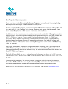 Phlebotomy Technician Program - Luzerne County Community