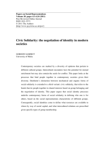 Civic Solidarity: the negotiation of identity in modern societies