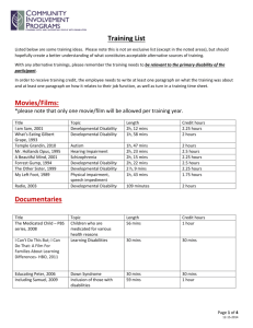 Training List Movies/Films: Documentaries