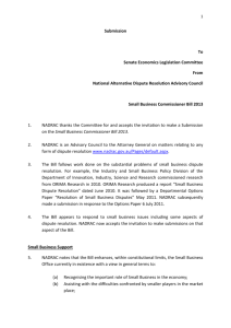 Submission to Senate Economics Legislation Committee from