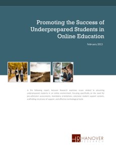 Promoting the Success of Underprepared Students in Online