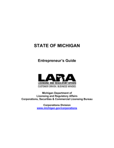 State of Michigan Entrepreneur's Guide