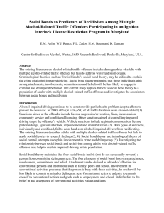 Social Bonds as Predictors of Recidivism Among Multiple Alcohol