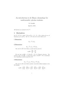 An introduction to de Rham cohomology for multivariable calculus