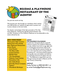 Become a Playhouse Restaurant of the Month!