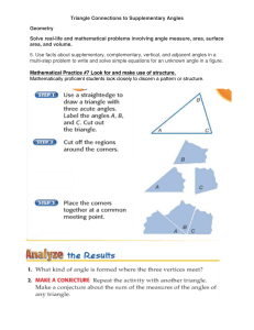 Triangle Connections to Supplementary Angles Geometry Solve real
