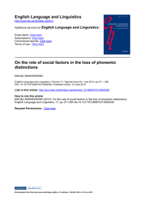 On the role of social factors in the loss of phonemic distinctions