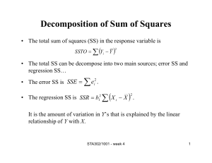 Decomposition of Sum of Squares ( )