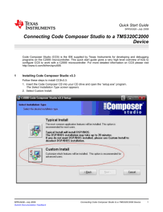 Connecting Code Composer Studio to a