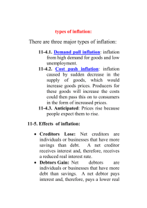 There are three major types of inflation: